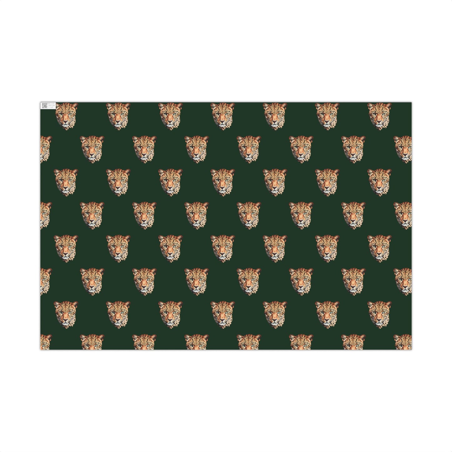 Leopard Head on Signature Midnight Pine Wrapping Paper