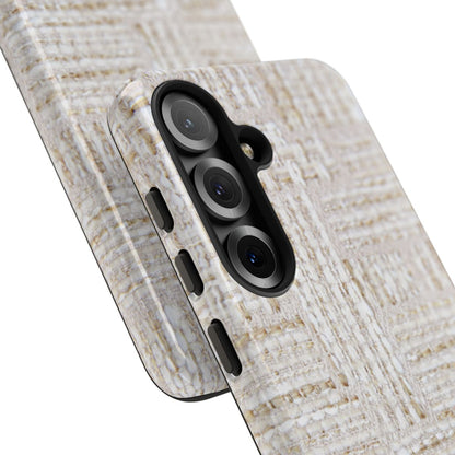 Cream + Gold Tweed Print Samsung Galaxy Phone Case