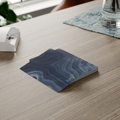 Navy Marble Poker Playing Cards