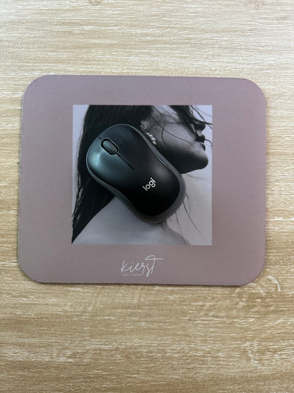 Black & White Fashion Portrait Mouse Pad
