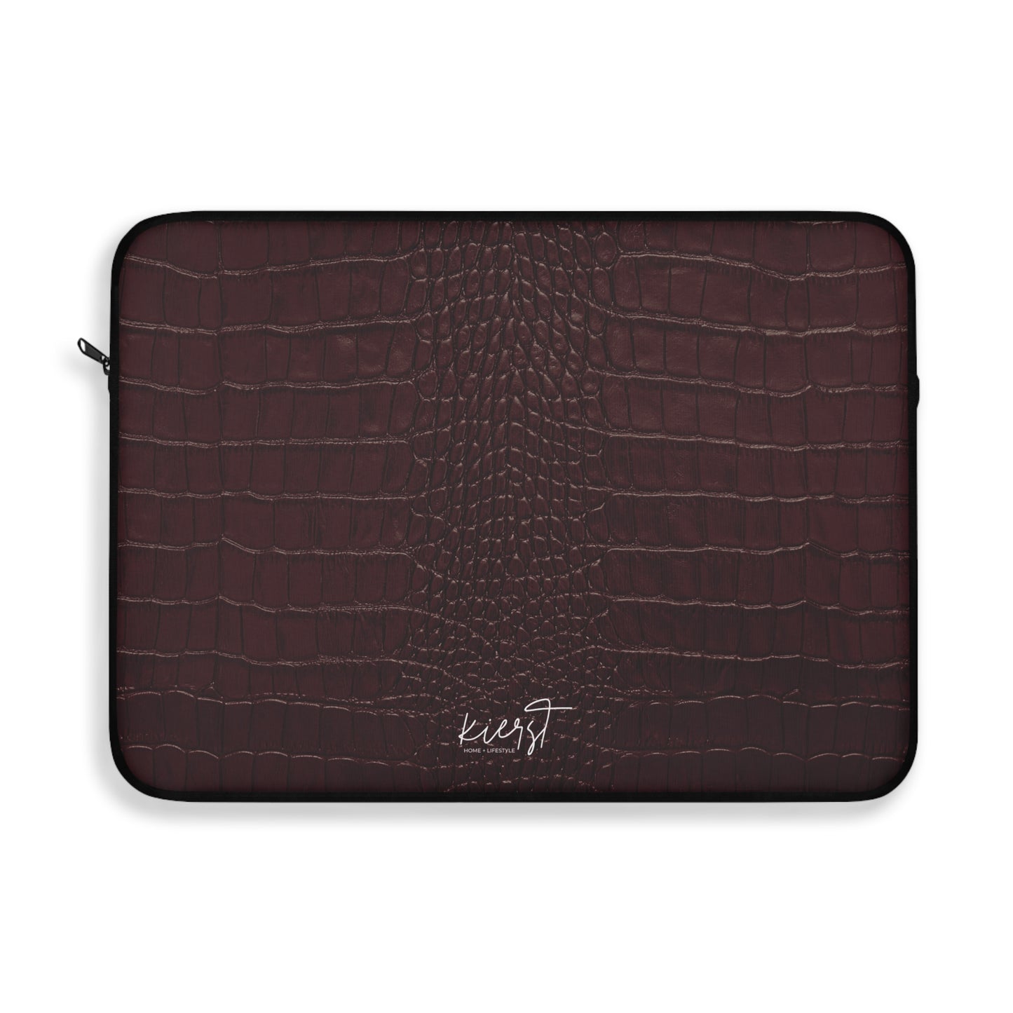 Signature Velvet Noir Crocodile Print Laptop Sleeve