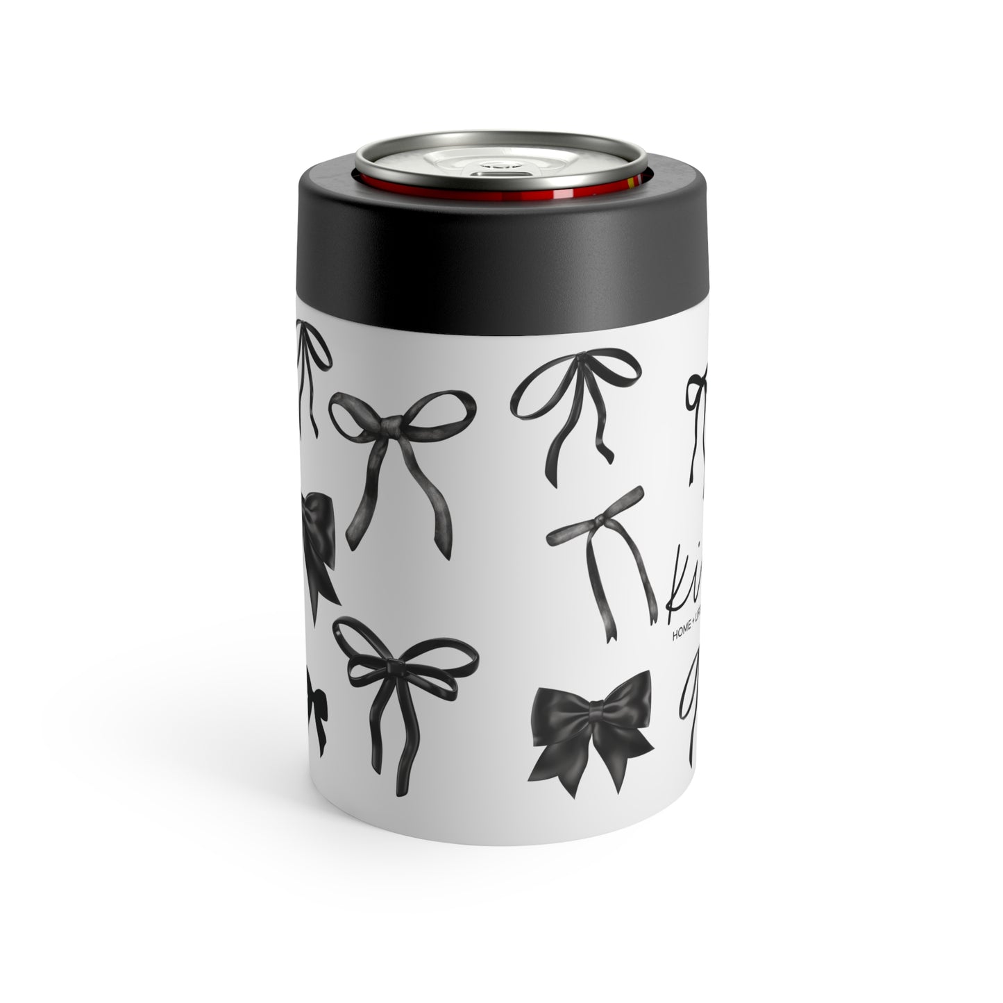 Black Bows on Grey Can Holder