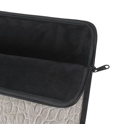 Cream Reptile Print Laptop Sleeve | Elevated Printed Texture for Everyday Tech