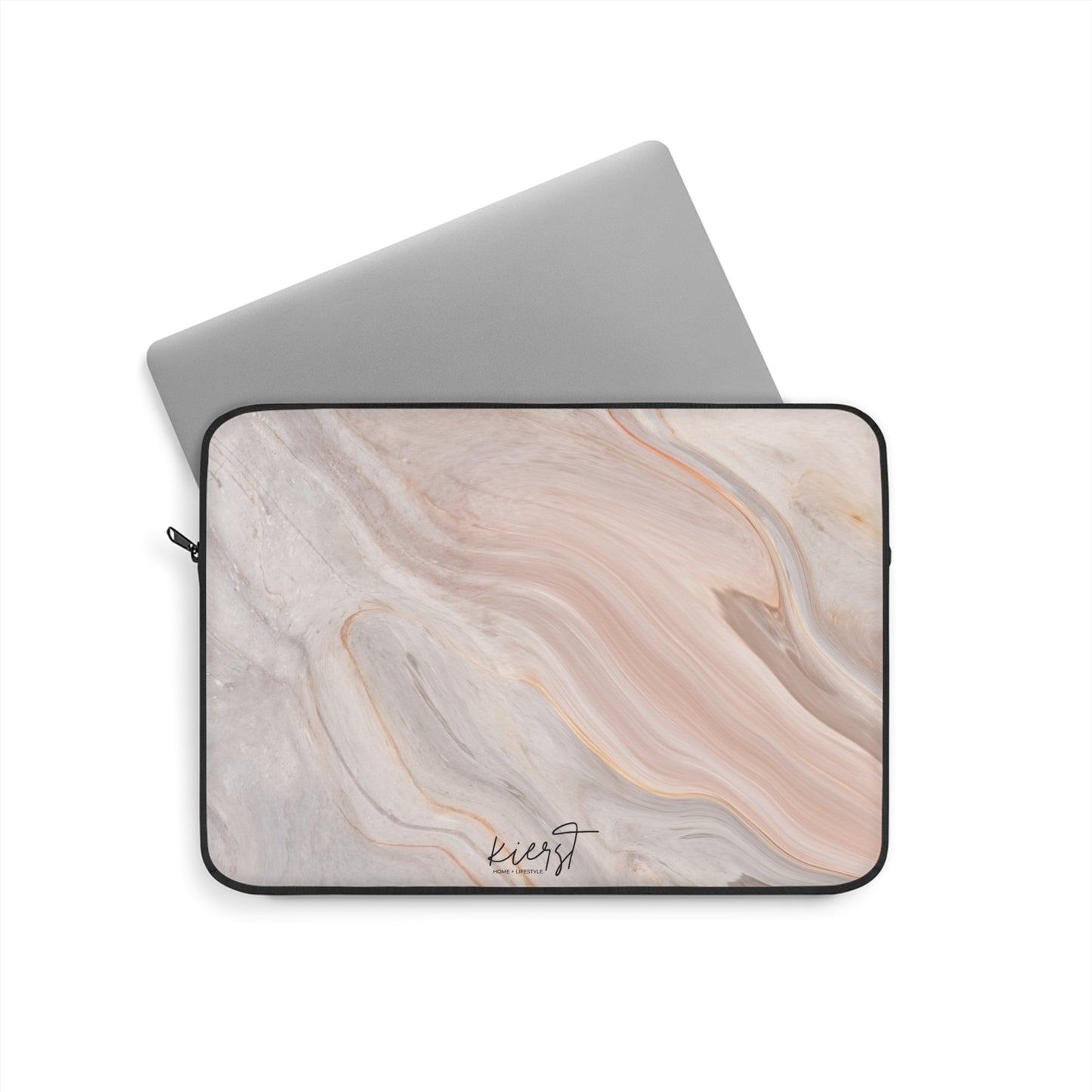 Blush Swirl Marble Laptop Sleeve | Soft Neutral Tech Accessory