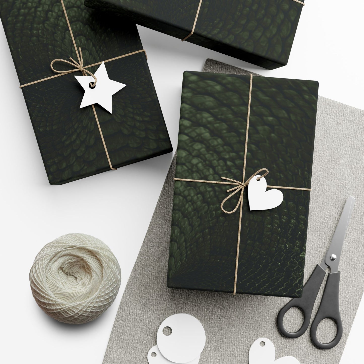 Deep Rich Green Snake Print Gift Wrapping Paper