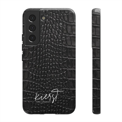 Black Alligator Print Samsung Galaxy Phone Case