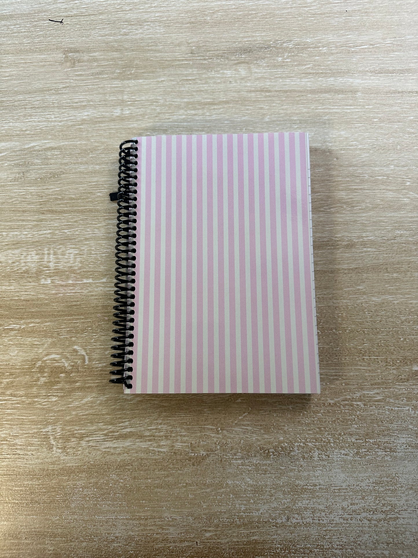 Signature Pink + Cream Striped Notebook