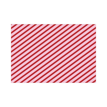 Pink and Red Diagnol Striped Wrapping paper