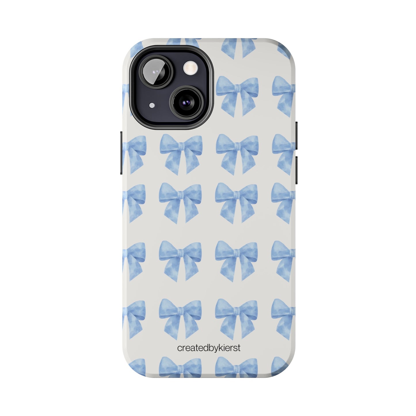 Multiple Blue Bows on Beige iPhone Case