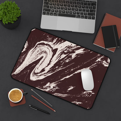 Cream Marble on Signature Velvet Noir Desk Mat