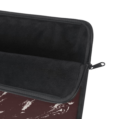 Cream Marble on Signature Velvet Noir Laptop Sleeve
