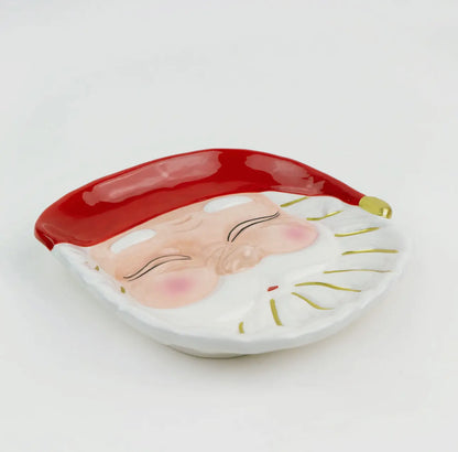 Red Santa Dessert Plate