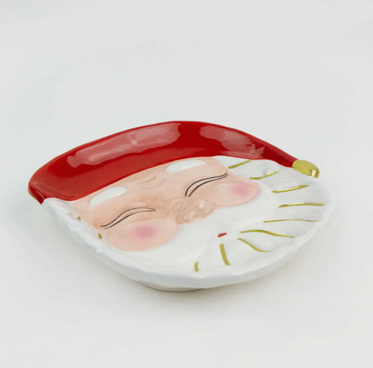 Red Santa Dessert Plate