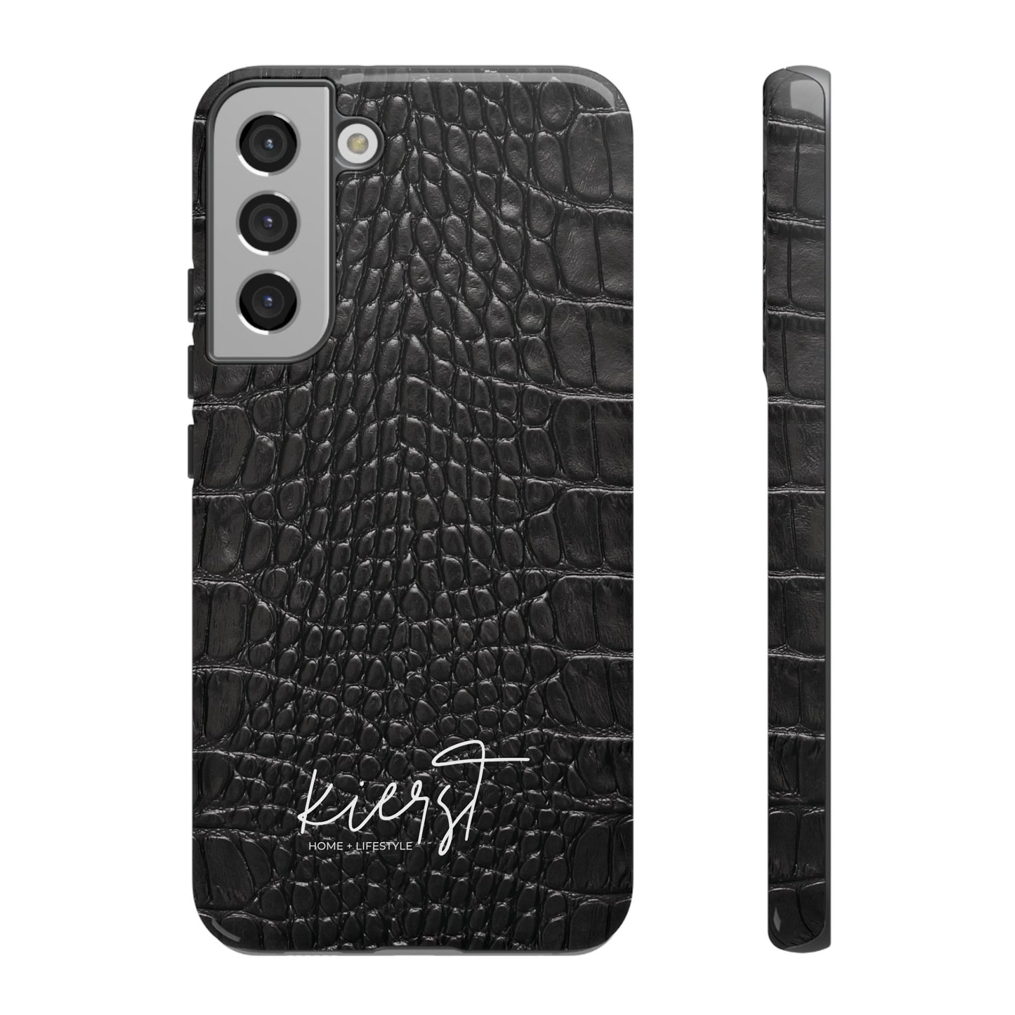 Black Alligator Print Samsung Galaxy Phone Case