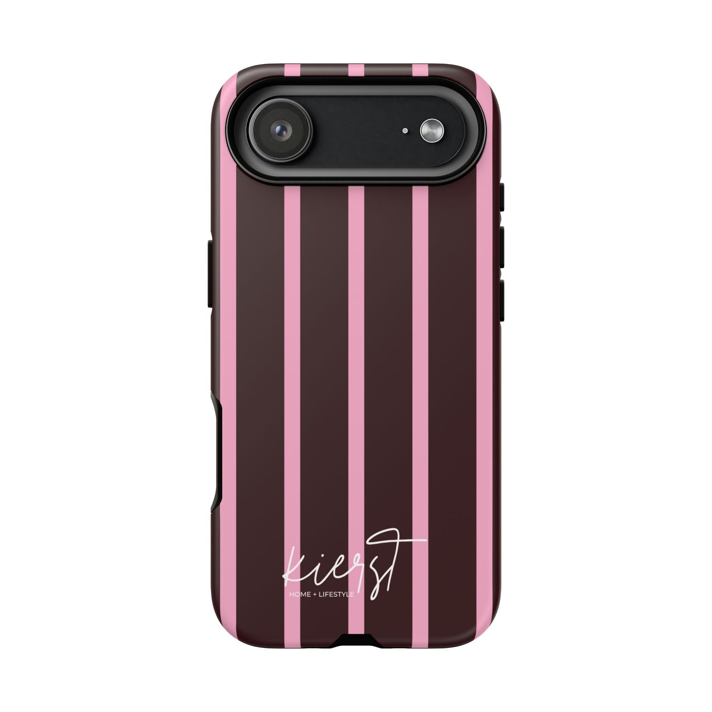 Signature Velvet Nior and Pink Stripe iPhone Case