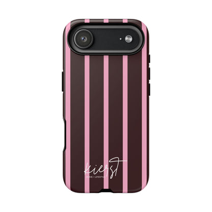 Signature Velvet Nior and Pink Stripe iPhone Case