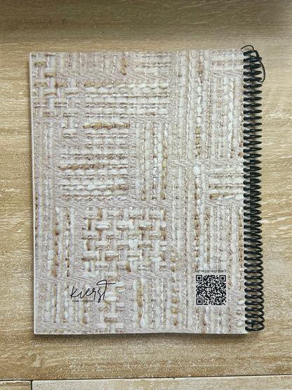 Cream + Gold Tweed Print Notebook