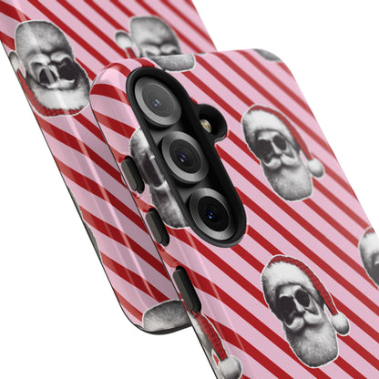Holiday 25 Cool Santa on Pink and Red Diagonal Striped Samsung Galaxy Phone Case