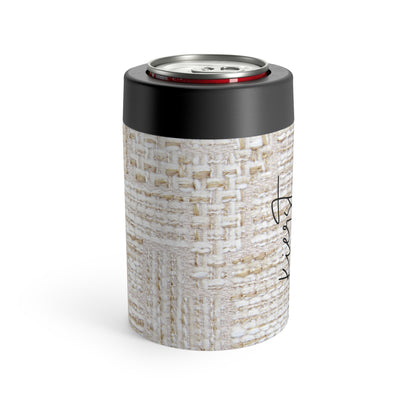 Cream + Gold Tweed Print Can Holder