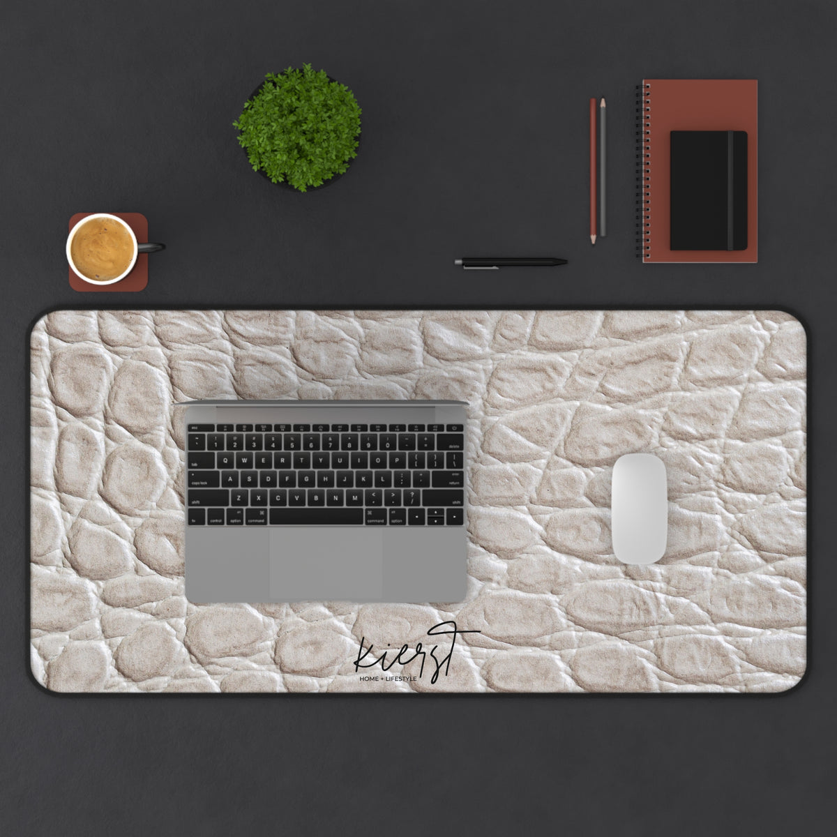 Cream Reptile Print Desk Mat