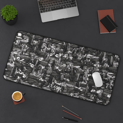 Grey Tweed Print Desk Mat