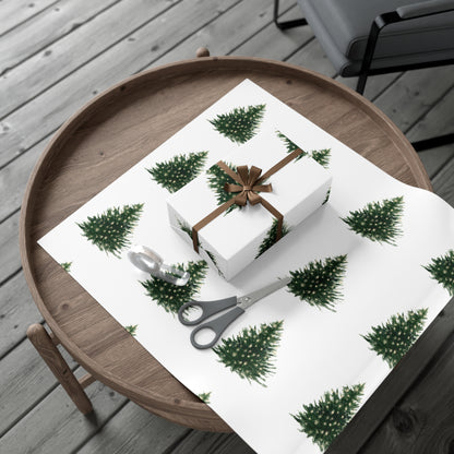 Watercolor Christmas Tree Gift Wrapping Paper