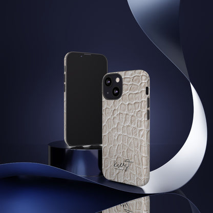 Cream Reptile Print iPhone Case