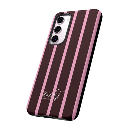 Signature Velvet Noir + Pink Stripes Samsung Galaxy Phone Case