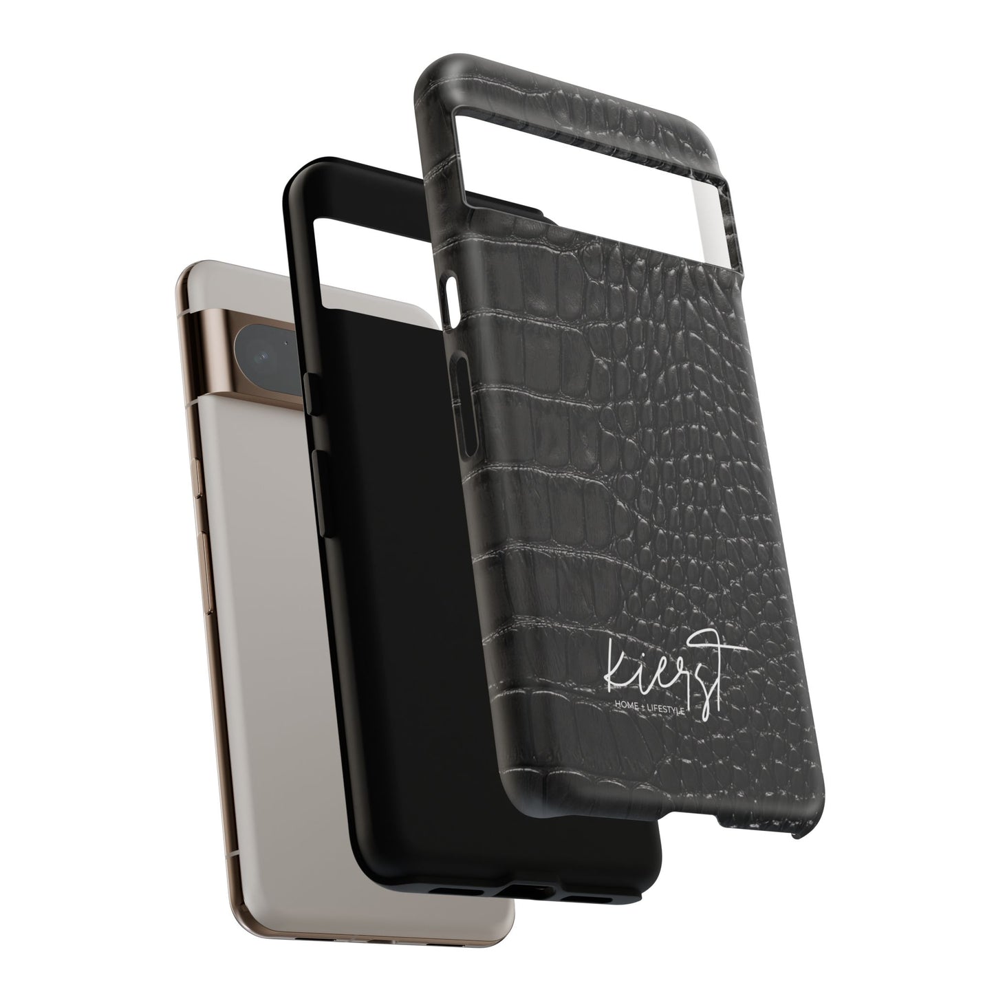 Black Crocodile Print Google Pixel Phone Case