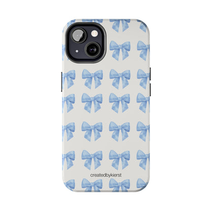 Multiple Blue Bows on Beige iPhone Case