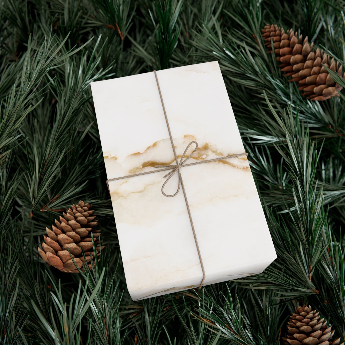 White Cream and Gold Marble Gift Wrapping Paper