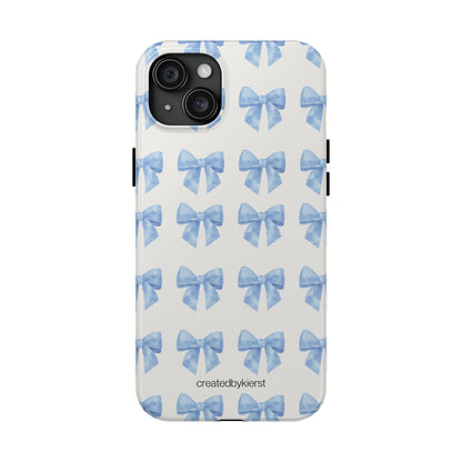 Multiple Blue Bows on Beige iPhone Case