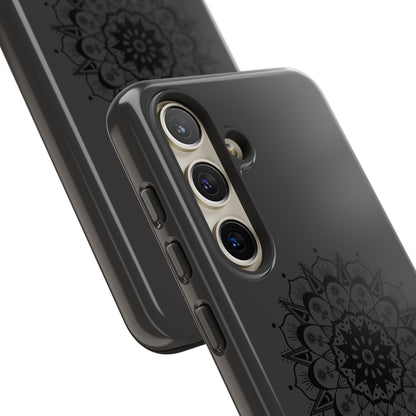 Black Mandala Samsung Galaxy Phone Case | Elevated Symmetry, Timeless Energy