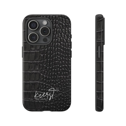 Black Crocodile Print iPhone Case