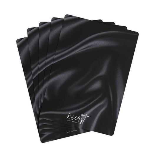 Black Silk Print Luxury Poker Playing Cards – 54 Card Deck