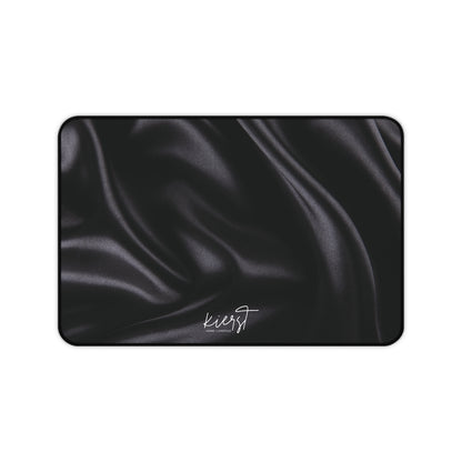 Black Silk Print Desk Mat