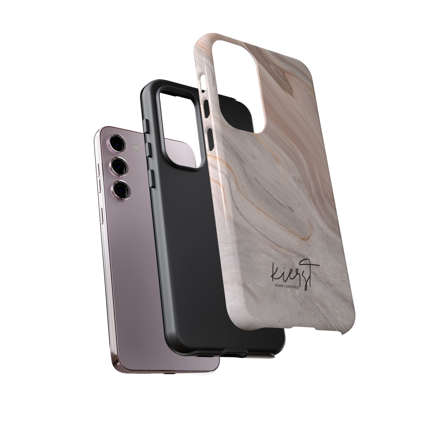Blush Swirl Marble Samsung Galaxy Phone Case | Subtle Design, Timeless Tone