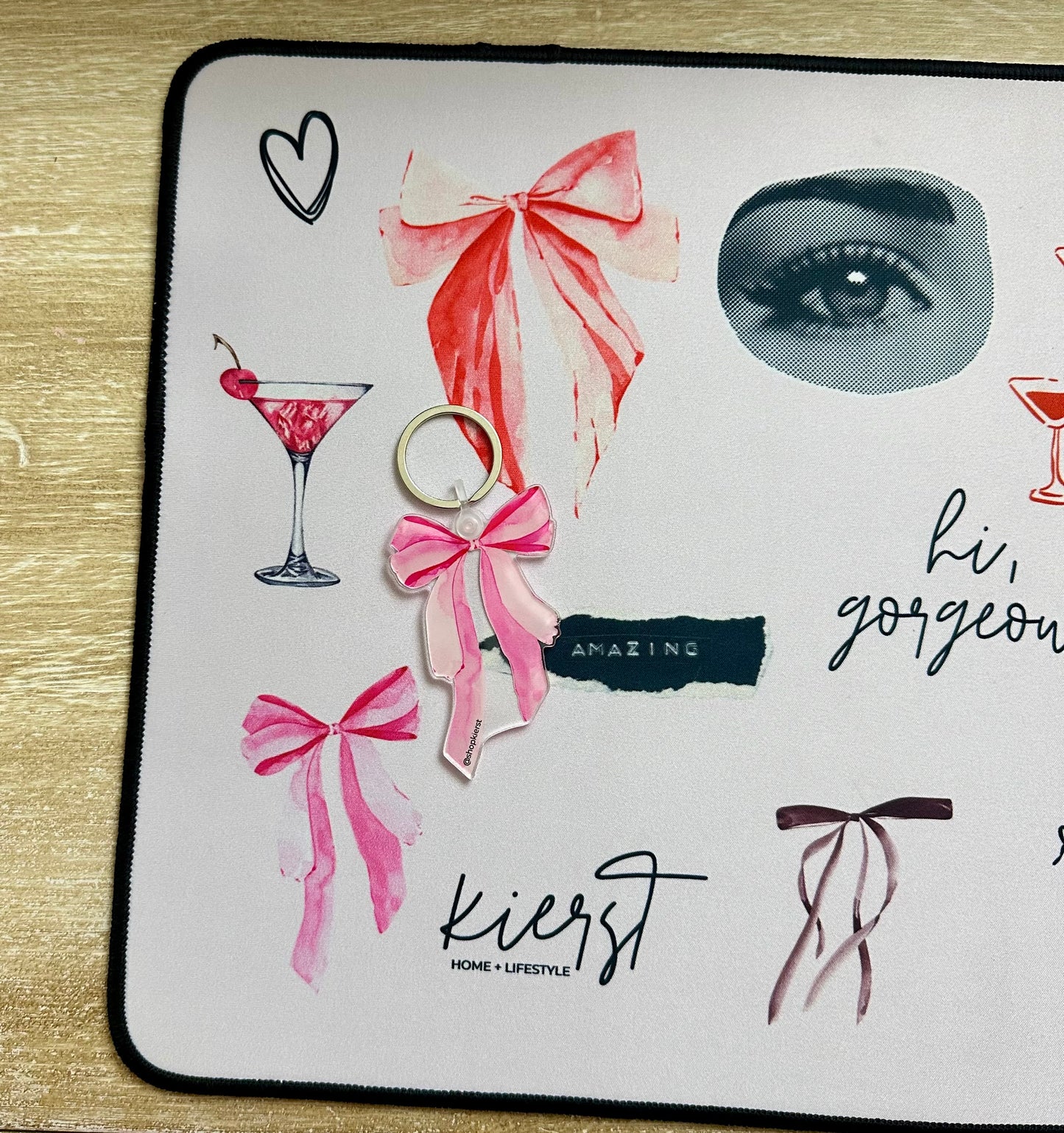 Pink Bow Mini Ornament + Keychain