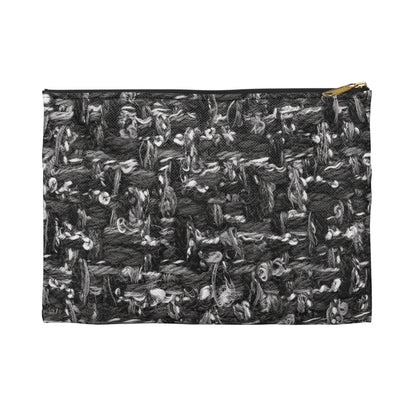 Grey Tweed Print Accessory Pouch