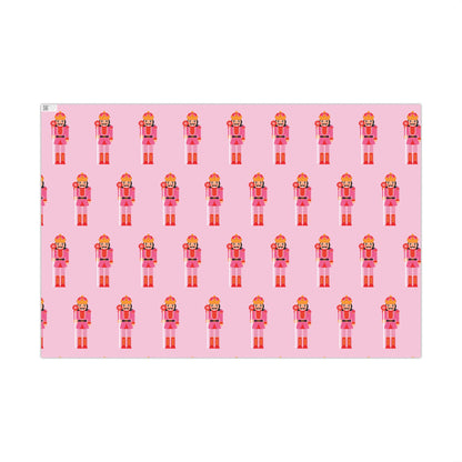 Fair Nutcracker on Pink Wrapping paper