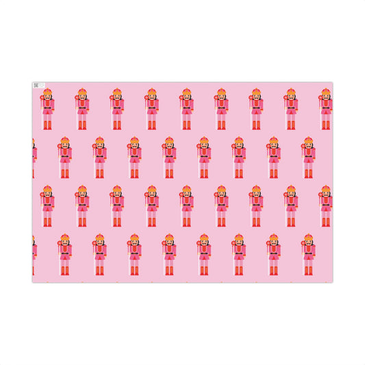 Fair Nutcracker on Pink Wrapping paper