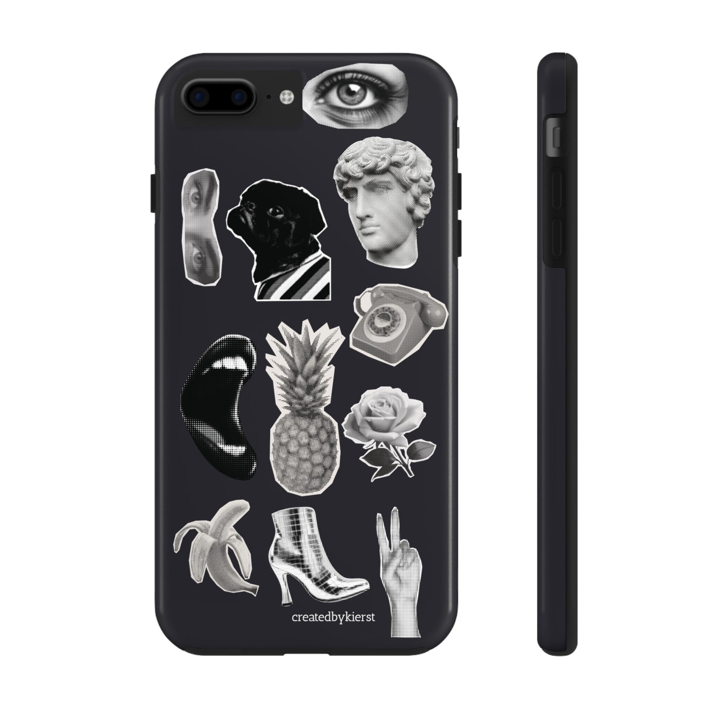 Black & White Vintage Sticker Design iPhone Case