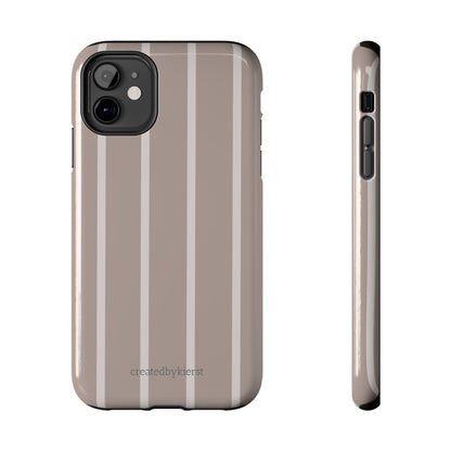 Cream and Brown Vertical Striped iPhone Case