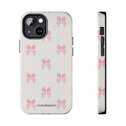 Pink Multiple Bows on Beige iPhone Case