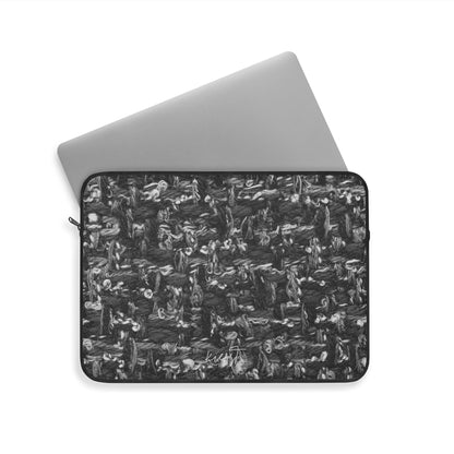 Grey Tweed Print Laptop Sleeve