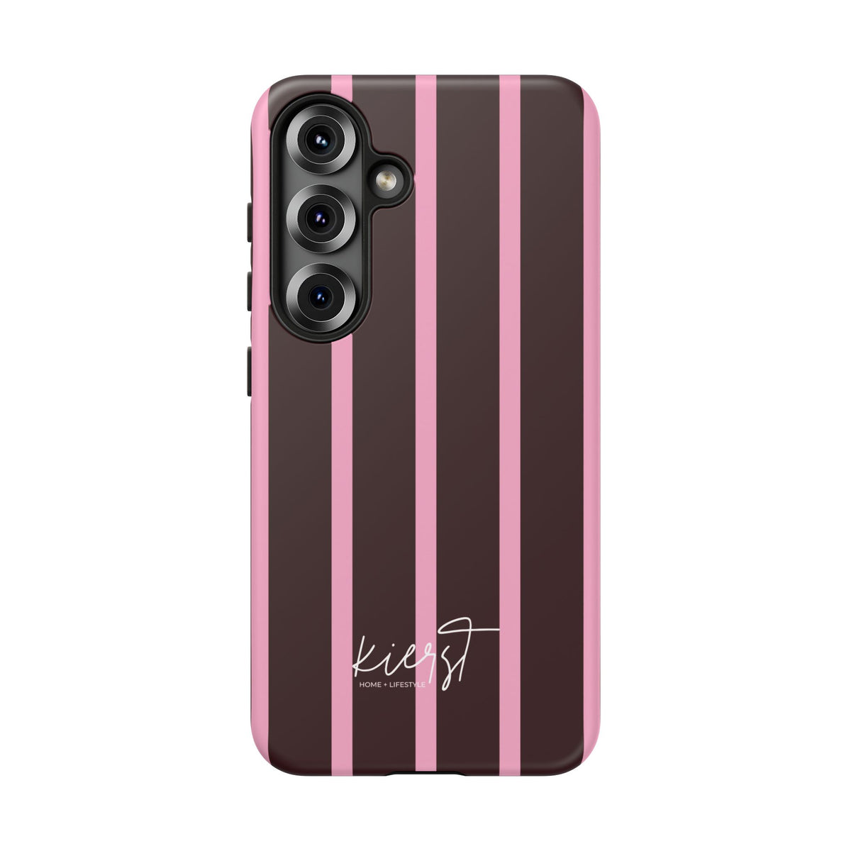 Signature Velvet Noir + Pink Stripes Samsung Galaxy Phone Case