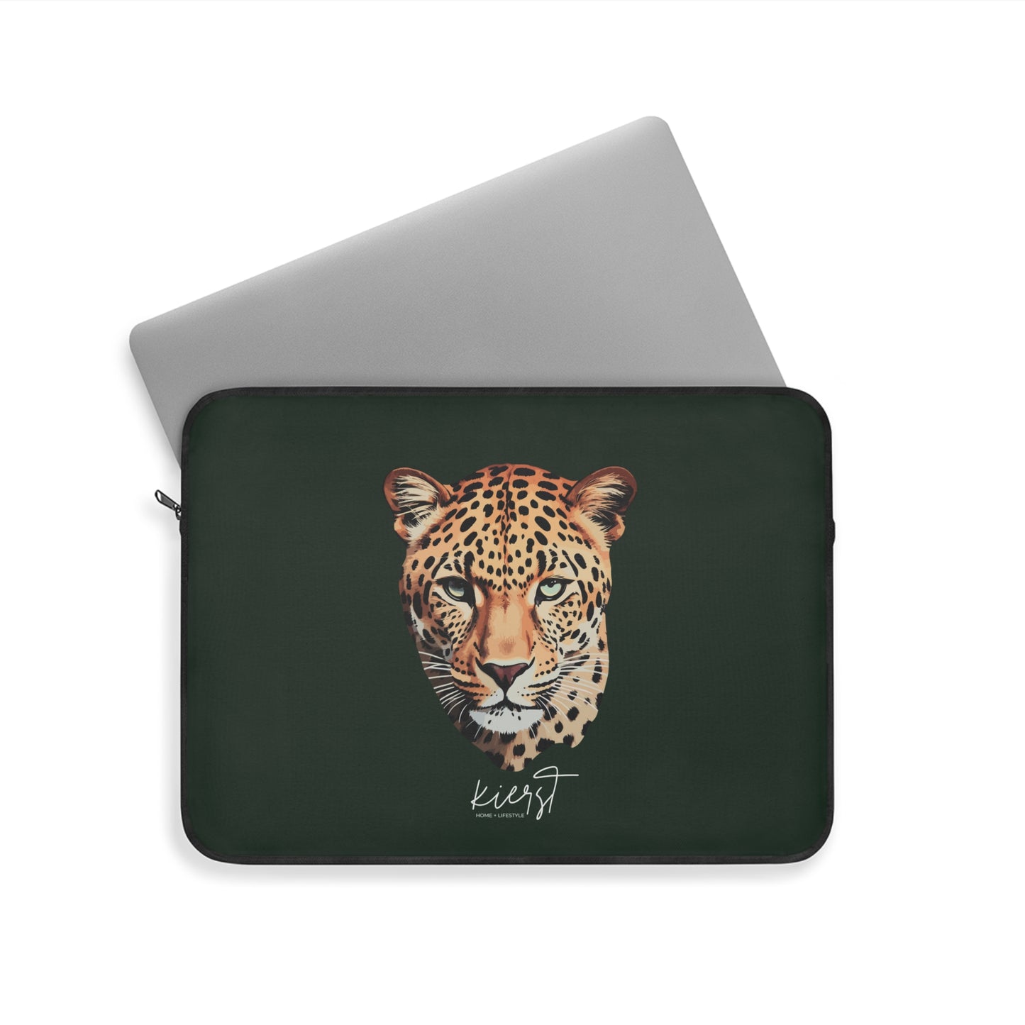 kierst Signature Midnight Pine Laptop Sleeve with Leopard Head - Limited Edition