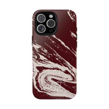 Cream Marble on Signature Velvet Noir iPhone Case