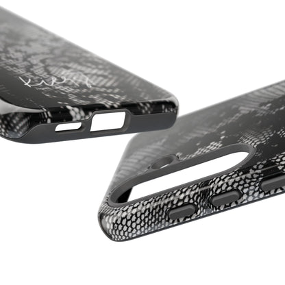Black + White Lace Print Samsung Galaxy Phone Case