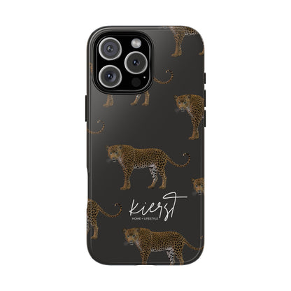 Leopards on Charcoal iPhone Case